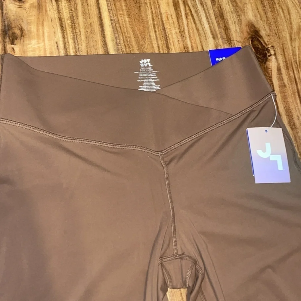 JoyLab women’s XL pants crossover flare high rise leggings mocha brown NWT